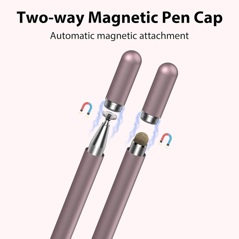 Zoye Stylus Pens for Touch Screens, High Precision and Sensitivity，2 in 1 Universal Stylus Pen for iPhone/iPad/Android/Microsoft Tablets (Rose Gold) - Image 4