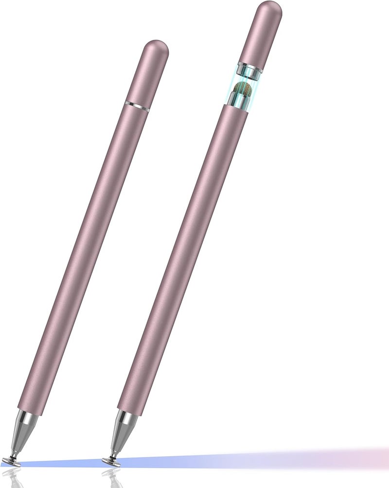 Zoye Stylus Pens for Touch Screens, High Precision and Sensitivity，2 in 1 Universal Stylus Pen for iPhone/iPad/Android/Microsoft Tablets (Rose Gold) - Image 1