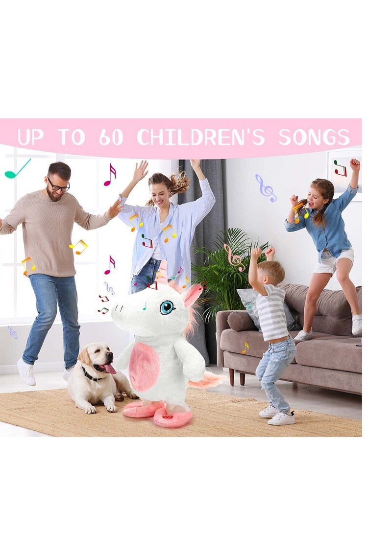 Excefore Talking Singing Plush Toys Unicorn 10 Inch Walking Singing Unicorn Repeats What You Say Interactive Stuffed Animal Gifts for Kids Interactive Unicorn Gifts for Birthday Children's Day  - Image 4