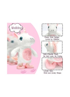 Excefore Talking Singing Plush Toys Unicorn 10 Inch Walking Singing Unicorn Repeats What You Say Interactive Stuffed Animal Gifts for Kids Interactive Unicorn Gifts for Birthday Children's Day  - Image 3