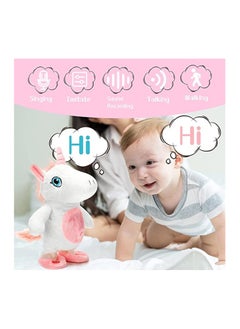 Excefore Talking Singing Plush Toys Unicorn 10 Inch Walking Singing Unicorn Repeats What You Say Interactive Stuffed Animal Gifts for Kids Interactive Unicorn Gifts for Birthday Children's Day  - Image 2