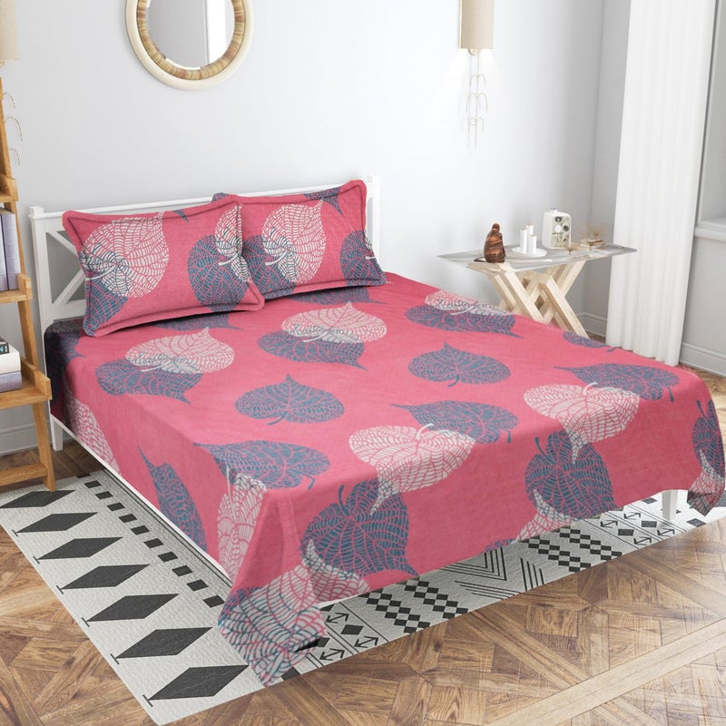 BSB HOME Prime Combo Pack of 4 Double Bedsheets with 8 Pillow Covers144 TC Soft Brushed Microfiber Long Lasting Wrinkle Free 220X218 Cm Or 7ftx7ft Pink Black Aqua - Image 2