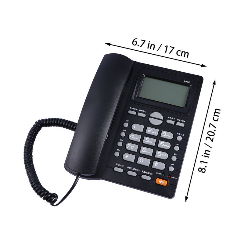 Multifunction Landline Telephone Simple Double Nip Caller Identification Landline Telephone for Home (Black) - Image 2