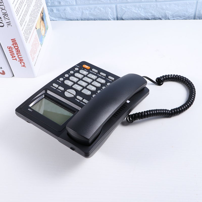 Multifunction Landline Telephone Simple Double Nip Caller Identification Landline Telephone for Home (Black) - Image 3