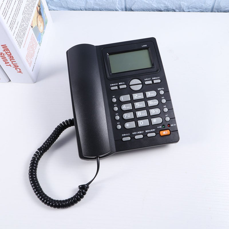 Multifunction Landline Telephone Simple Double Nip Caller Identification Landline Telephone for Home (Black) - Image 5