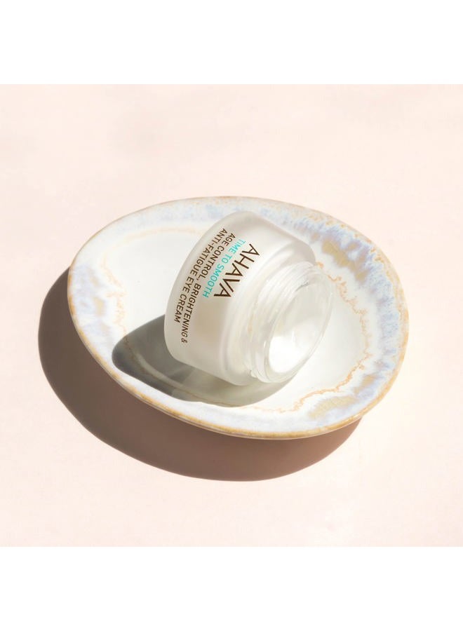 AHAVA Time to Smooth Age Control Brightening & Anti Fatigue Eye Cream - Brightens Dark Circles, Reduce Wrinkles, enriched with Exclusive Osmoter & 3D Complex of anti-aging Dunaliella Algea, 0.5 Fl.Oz - Image 3