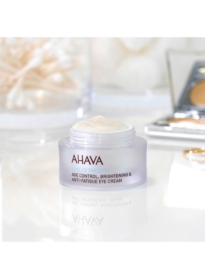 AHAVA Time to Smooth Age Control Brightening & Anti Fatigue Eye Cream - Brightens Dark Circles, Reduce Wrinkles, enriched with Exclusive Osmoter & 3D Complex of anti-aging Dunaliella Algea, 0.5 Fl.Oz - Image 2