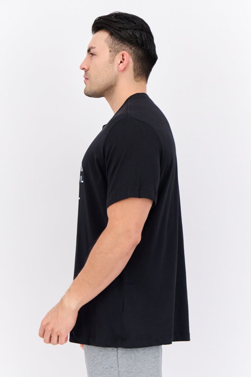Nike Men Dri-Fit Short Sleeves Running T-Shirt, Black  - Image 2