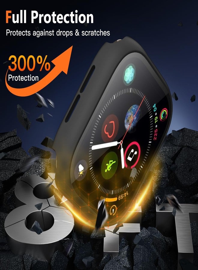 Charlam 3 Pack Tempered Glass Case for Apple Watch Series 11 10 Screen Protector 46mm, Hard PC Cover Overall Protection Scratch-Resistant Case for iWatch Series 11 10, Touch Sensitive,Red/White/Black - Image 2