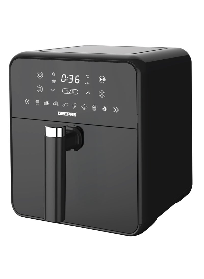 GEEPAS 4 L Digital Air Fryer 1300W | Rapid Air Technology, 8 Preset Cooking Modes | Non-Stick Detachable Basket, Adjustable Temperature Control  GAF37539 Black 4 L 1300 W GAF37539 black - Image 1