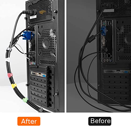 CableCreation Fastening Cable Ties Reusable, Premium 6-Inch Adjustable Cord Ties, Nylon Cable Management Straps Hook Loop Cord Organizer Wire Ties Reusable Black, 50PCS - Image 4