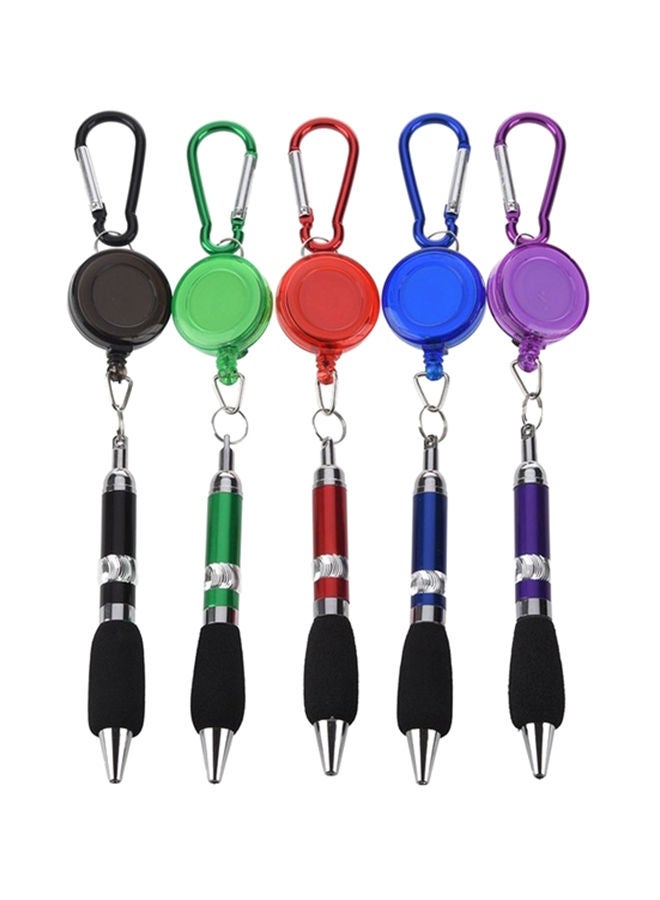 NIBEMINENT 12-Piece Retractable Carabiner Ballpoint Pen Set Multicolour