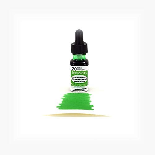 Dr. Ph. Martin's لون مائي شفاف من د. ف. مارتن (20) زجاجة 0.5 أونصة، أخضر نيل، زجاجة واحدة - Image 2