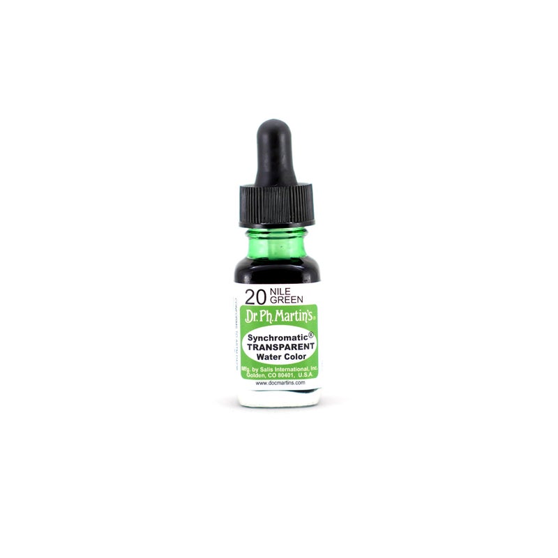 Dr. Ph. Martin's لون مائي شفاف من د. ف. مارتن (20) زجاجة 0.5 أونصة، أخضر نيل، زجاجة واحدة - Image 5