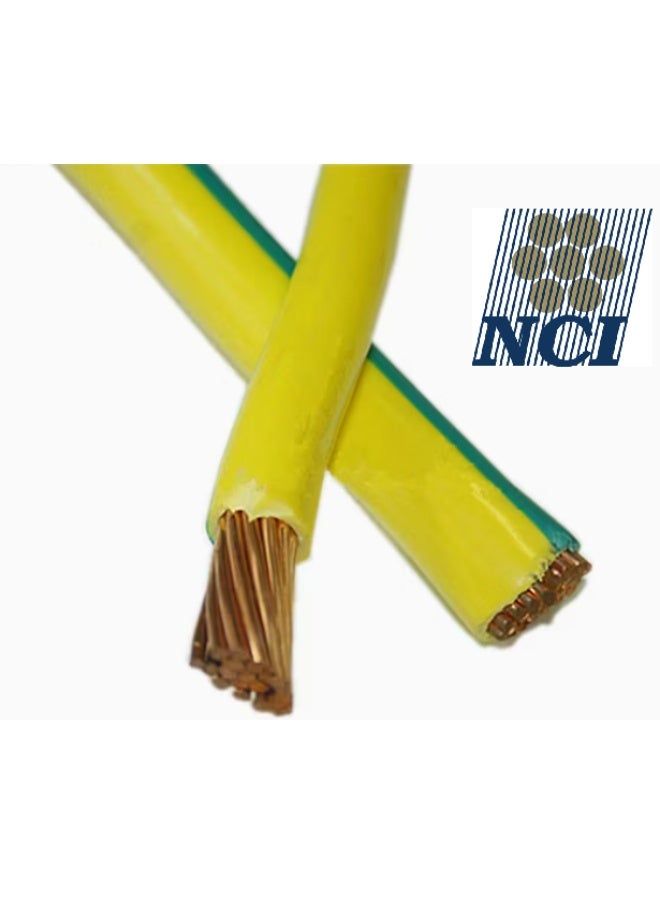 NCI سلك NCI مقاس 1.5 ملم × 1 كور (مفرد) معزول PVC – كابل CU/PVC بجهد 750 فولت (H07V-R)، سلك نحاسي للتمديدات الكهربائية بطول 92 متر (100 ياردة) – لون أصفر/أخضر – الإمارات - Image 2