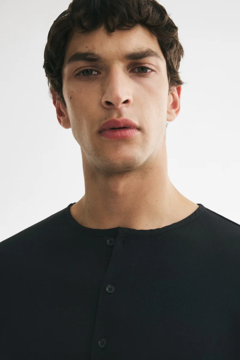 H&M  Relaxed Fit Henley Top for Men | Best Price UAE
