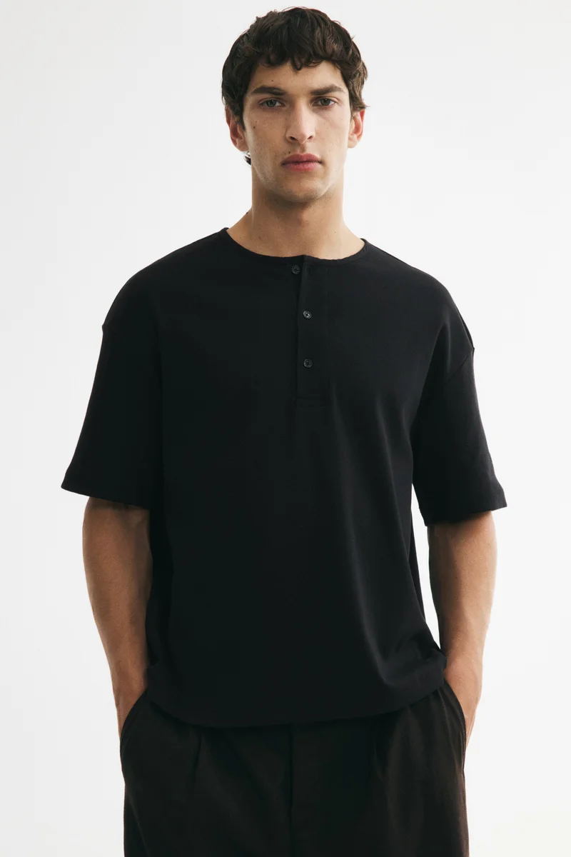 Relaxed Fit Henley Top