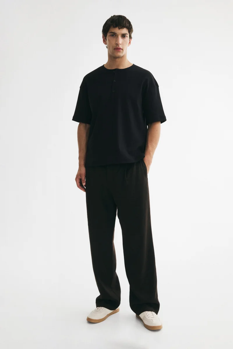 H&M  Relaxed Fit Henley Top for Men | Best Price UAE