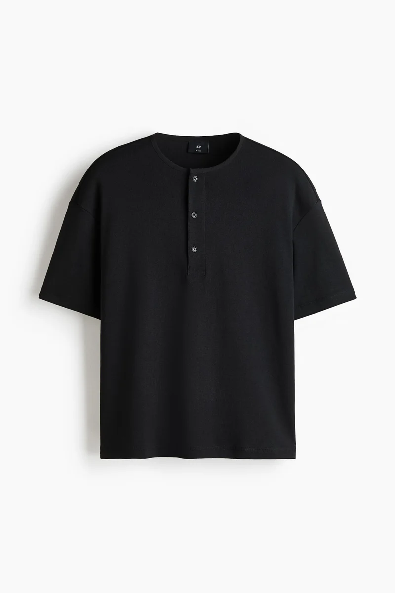 H&M  Relaxed Fit Henley Top for Men | Best Price UAE