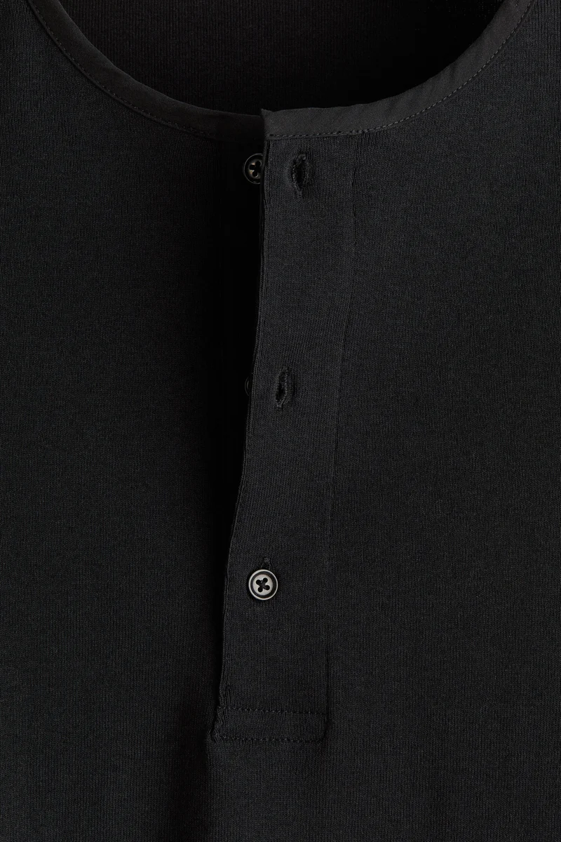 H&M  Relaxed Fit Henley Top for Men | Best Price UAE