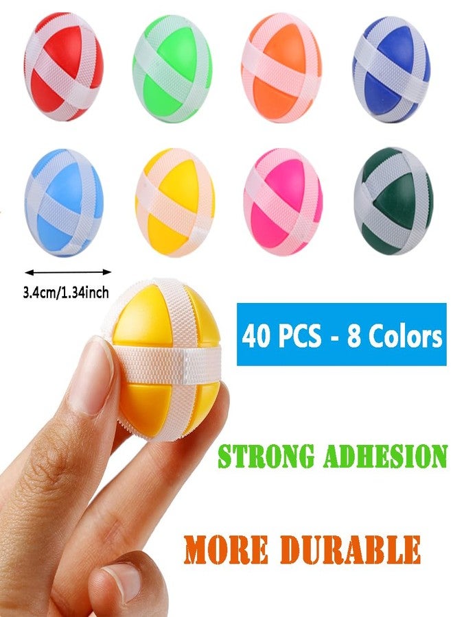 Plzoslly 40 Pieces Dart Board Sticky Balls, Colorful Sticky Balls for Fabric Dart Board Game Accessories, Indoor Outdoor Sport Party Game(8 Colors) - Image 2
