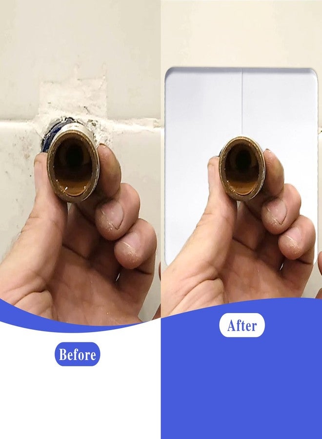 Styquenzer قطعتان من ألواح تغطية إسكوتشيون مقسمة، ألواح تغطية سباكة مقاس 1.1 بوصة، غطاء شفة أنبوب المرحاض المنقسم، مربع ذاتي اللصق من مادة ABS البيضاء المنقسمة، غطاء جدار أنبوب المرحاض، فتحة غطاء للمطبخ والحمام والمرحاض - Image 4