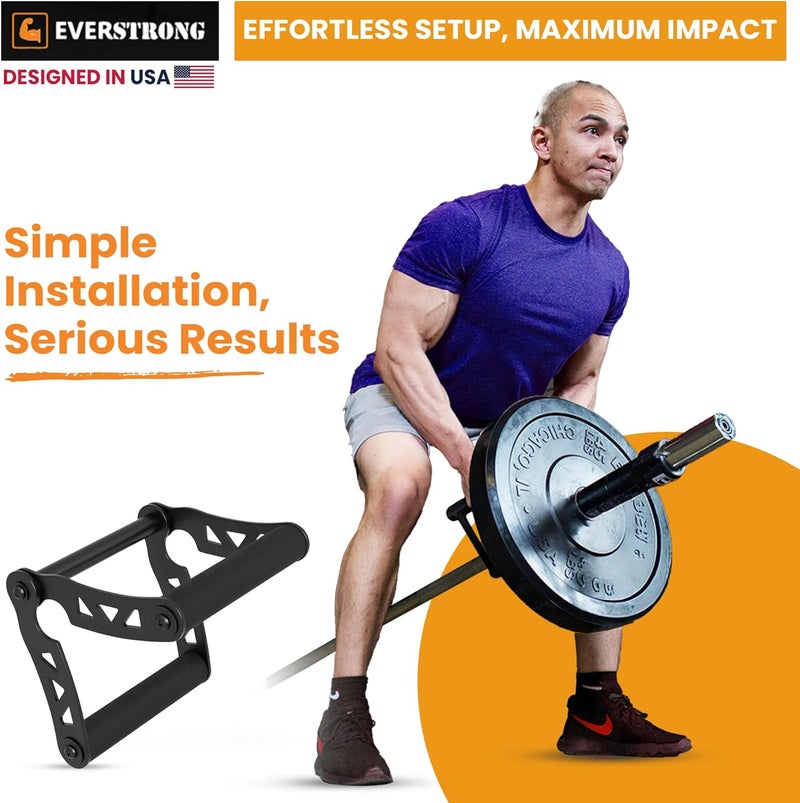 EVER STRONG T Bar Row Attachment with V Bar Attachment Landmine Handle - 360 Swivel Landmine Attachment for Barbell for Full-Body Workout in Home Gym - Small Spaces - Deadlifts Squats Landmine Stand - Image 4