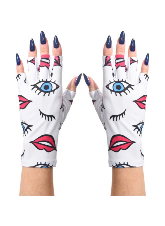 ManiGlovz The Original UPF 50+ UV Light Protective Nail Gloves | Gel Manicure Gloves and Anti UV Fingerless Gloves for Women | Can be Used as Sun Protection Gloves for Driving | Lipstick and Lashes - Image 1