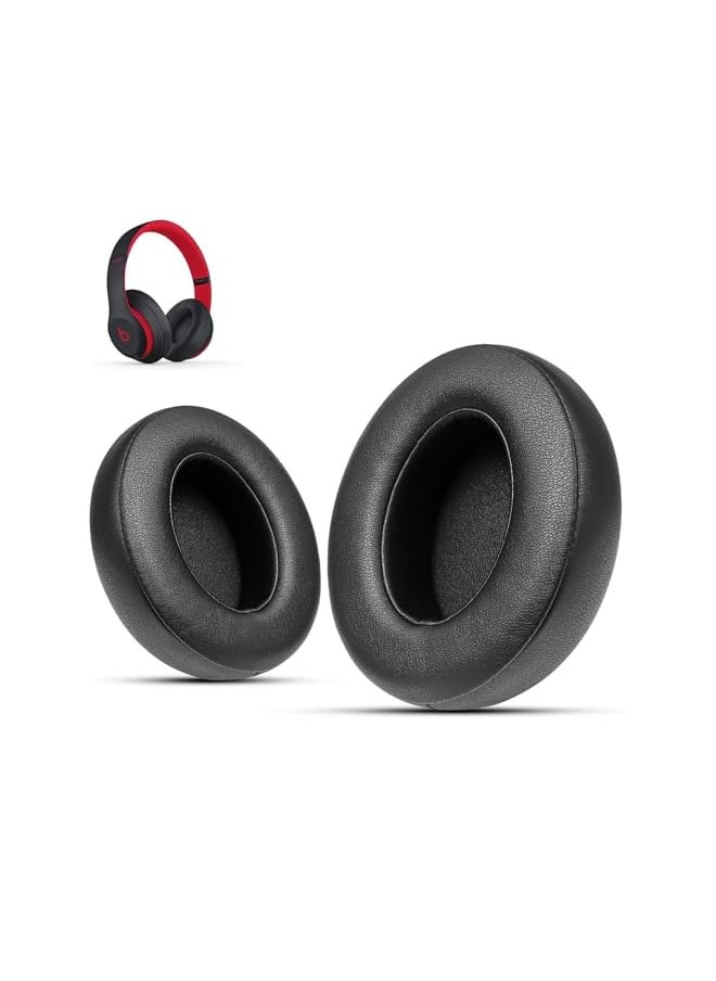 Zaboon - Studio 3 Replacement Ear Pads Compatible With Beats Studio 2 And 3 Wired Wireless Model B0501 Model B0500 Headphone Protein Leather And Memory Foam Black - Image 1