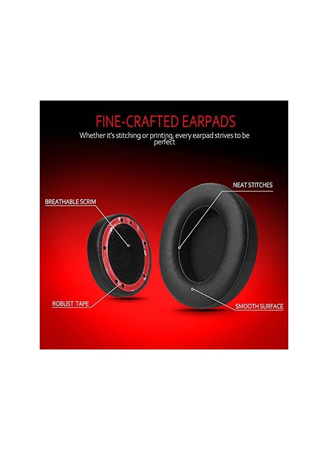Zaboon - Studio 3 Replacement Ear Pads Compatible With Beats Studio 2 And 3 Wired Wireless Model B0501 Model B0500 Headphone Protein Leather And Memory Foam Black - Image 1