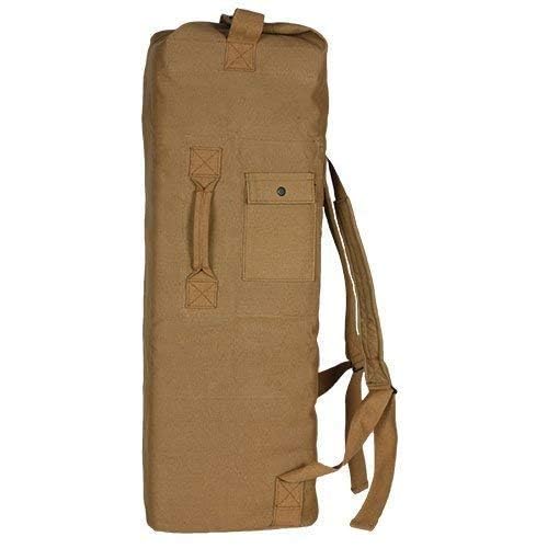 Farm Blue 2 Strap Top Load Extra Large XL Military Duffel Bags - Heavy Duty Army Grade Cotton Canvas Duffle Bags For Men, Women & Students - XL Top Loading Tactical Gear Sack –22" x 38" Coyote Tan - Image 3