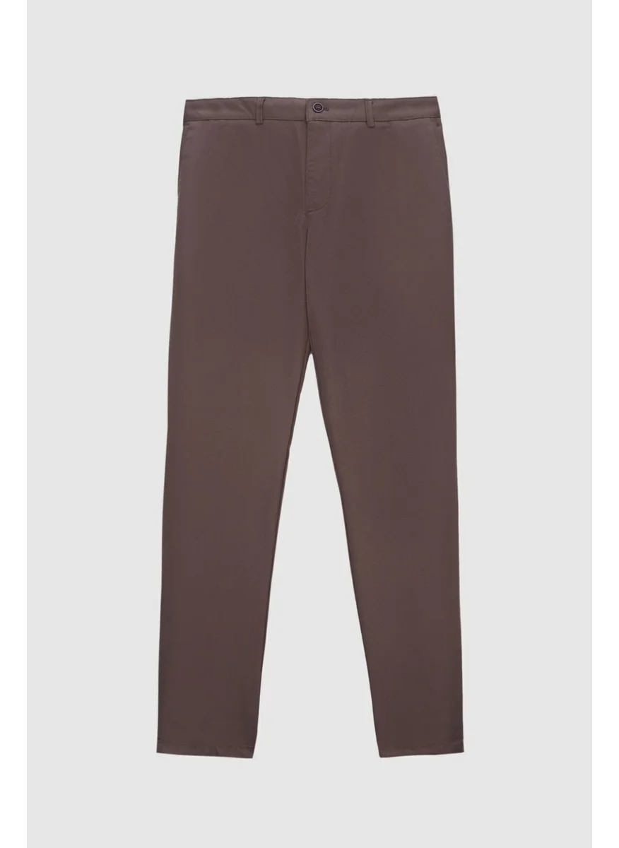 D'S DAMAT Slim Fit Grey Dobby Side Pocket Cotton Chino Trousers 7HCC3ORT10001