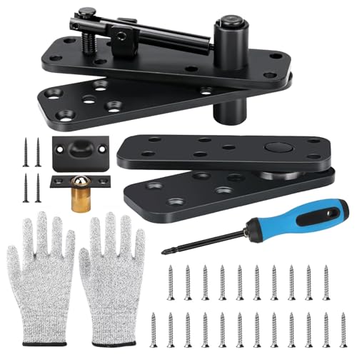 Ptazucv Heavy Duty Hidden Door Hinge Kit570Lbs LoadBearing Thickened Solid Stainless SteelSilent Operation360 Rotation Pivot Hinge for Secret Doors Complete Installation Set - Image 1