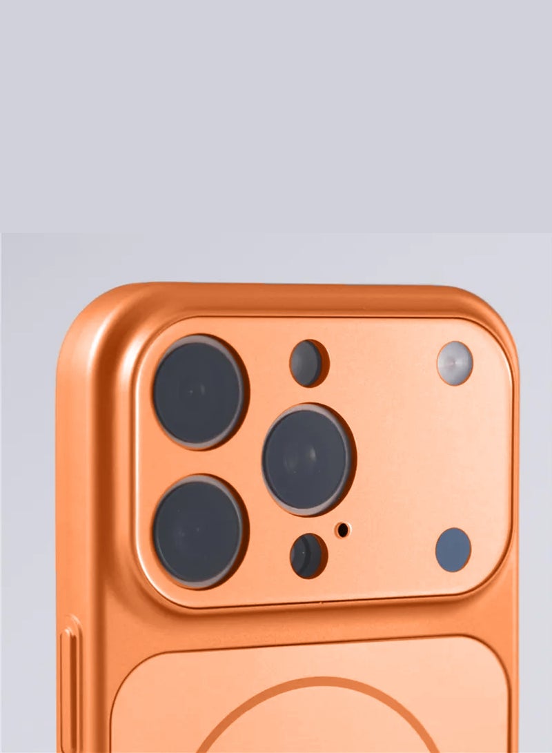 دبليو تيك غطاء حافظة iPhone 13 Pro Max 2021 من أبل، مادة سيليكون مطفي فاخرة مع ميزة Magsafe ومضاد للصدمات مع طبقة مقاومة للبصمات (MCRPSN) - برتقالي - Image 2