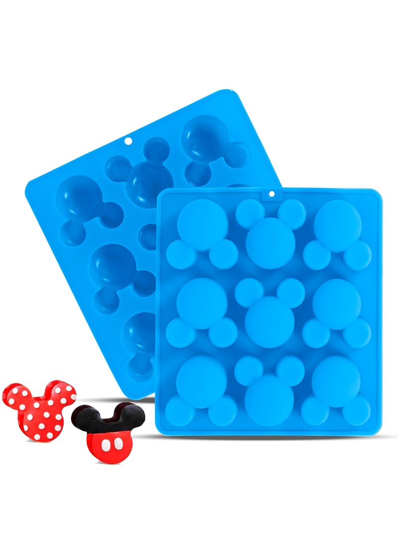 Karp KARP Mickey Mouse Molds Silicone, Non-Stick Mouse Head Silicone Molds for DIY Gummies, Candy, Chocolate, Jelly, Ice Cube, Cupcake Topper (9 Cavity - Mix Color)  - Image 1