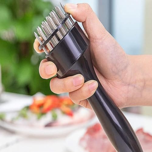 Trifecta Kitchen Tools Cooking Accessories, Meat Tenderizer Top Professional Meat Food: 1. PCS Tenderizer Top Multifunctional Professional Food Maker Softer with Stainless Steel (Set of 1, Black) - Image 5