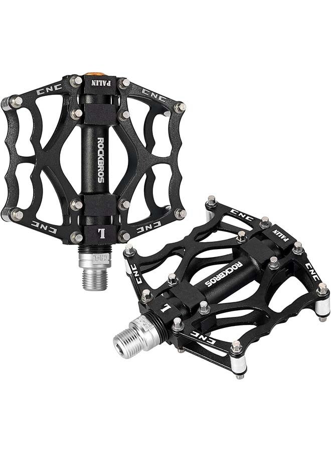 Rockbros ROCKBROS Mountain Bike Pedals MTB Pedals CNC Non-Slip Lightweight Aluminum Alloy Bicycle Pedals Sealed Bearings Bicycle Platform Pedals 9/16 BMX Road Bike Pedal,( One pair) - Image 1