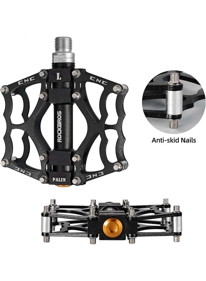 Rockbros ROCKBROS Mountain Bike Pedals MTB Pedals CNC Non-Slip Lightweight Aluminum Alloy Bicycle Pedals Sealed Bearings Bicycle Platform Pedals 9/16 BMX Road Bike Pedal,( One pair) - Image 5