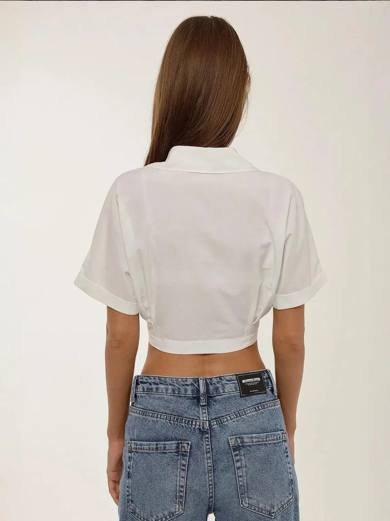 HICCUP Short Sleeve Crop Shirt