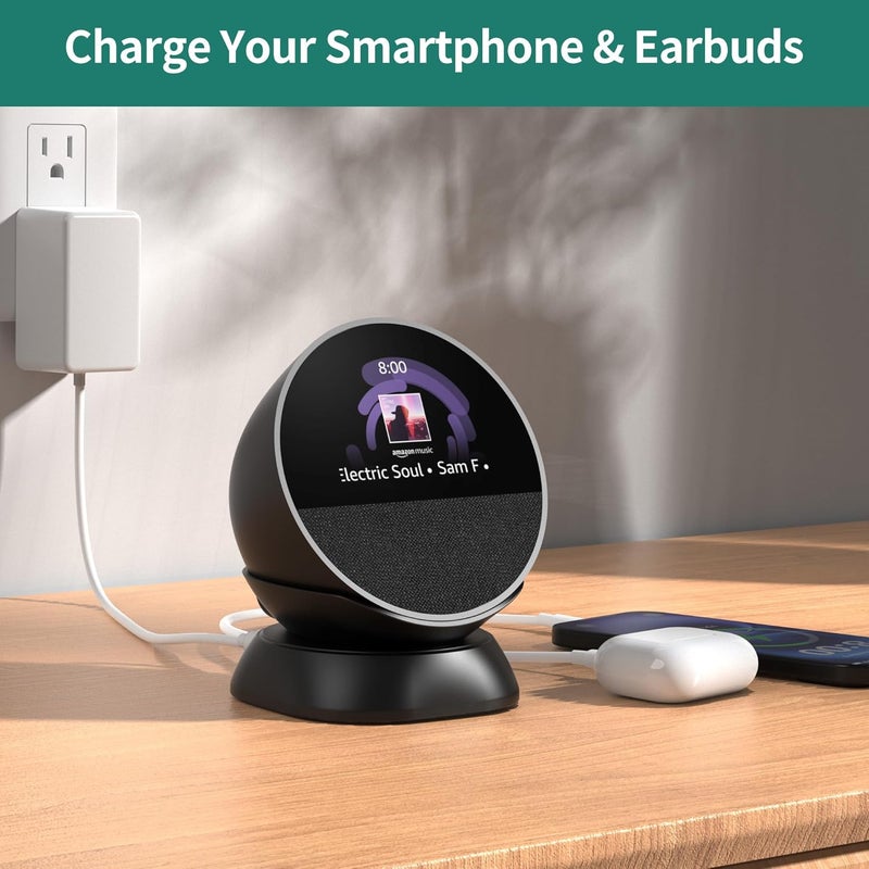 HomeMount حامل HomeMount Ultimate 2024 Echo Spot - مركز شحن لـ Echo Spot والهواتف الذكية والمزيد - Image 3