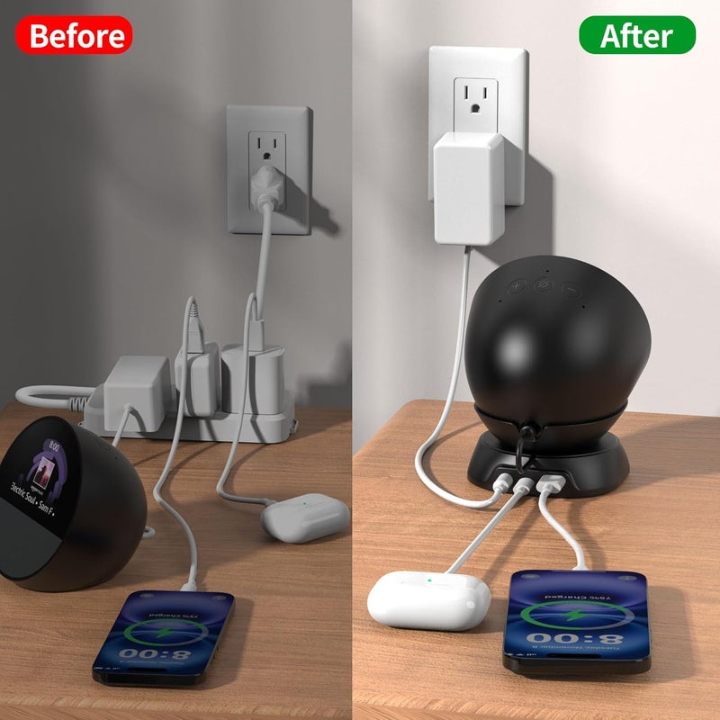 HomeMount حامل HomeMount Ultimate 2024 Echo Spot - مركز شحن لـ Echo Spot والهواتف الذكية والمزيد - Image 5