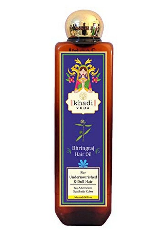 khadi veda Herbal Bhringraj Hair Oil 200 Ml | For Undernourished & Dull Hair | Increases Blood Circulation | Reduces Hair Roughness. - Image 2