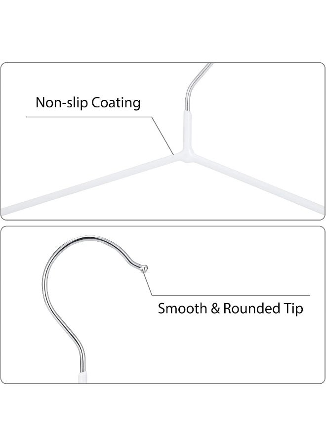 HOUSE DAY - HOUSE DAY Metal Hangers Shirt Hangers Wire Hangers 42cm Strong Anti-Slip Hangers Space Saving Rubber Coated Hangers Heavy Duty Hangers Pack of 40 (White) - Image 1