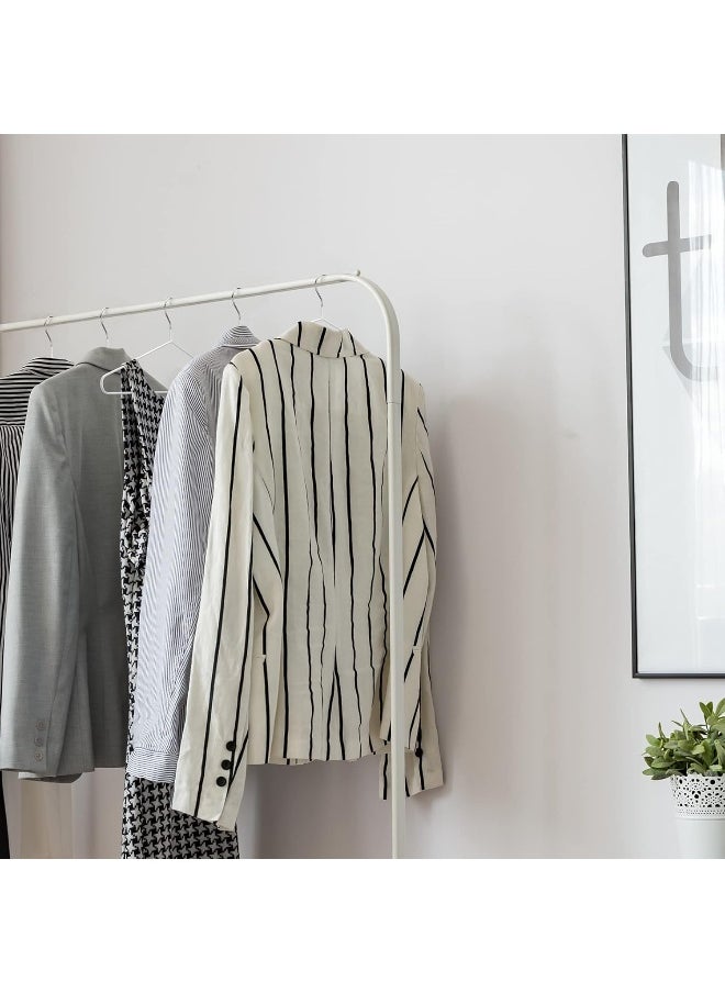 HOUSE DAY - HOUSE DAY Metal Hangers Shirt Hangers Wire Hangers 42cm Strong Anti-Slip Hangers Space Saving Rubber Coated Hangers Heavy Duty Hangers Pack of 40 (White) - Image 1