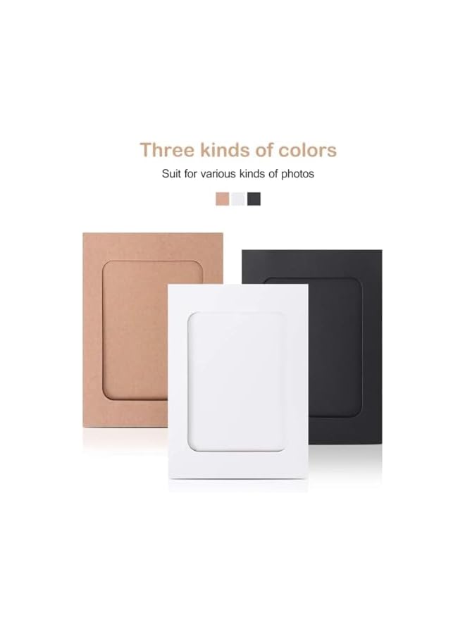 The Bros Mixed Colors Paper Photo Frame Set with Wooden Clip and String Wall Photo Frame Hanging Picture Album Party Decoration （30PCS/Set） - Image 2