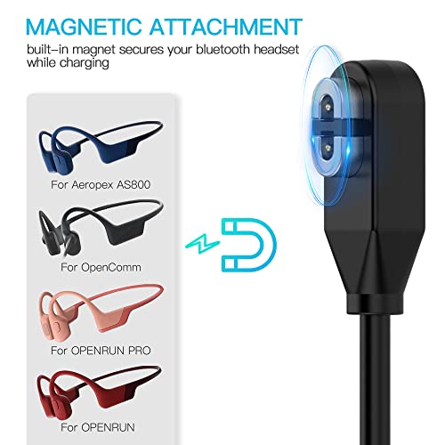 AWINNER 2 Pack Compatible for Shokz Charging Cable,Magnetic Charger Cord Compatible for Aftershokz Aeropex AS800,Shokz OpenRun Pro,OpenRun,OpenRun Mini,OpenComm Bone Conduction Headphones - Image 2