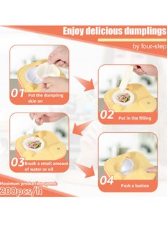 Excefore Electric Dumpling Maker, Automatic DIY Empanada Machine, Easy to Operate Dumpling Press with Filling Spoon and Brush for Home Kitchens (Orange)  - Image 4