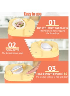 Excefore Electric Dumpling Maker, Automatic DIY Empanada Machine, Easy to Operate Dumpling Press with Filling Spoon and Brush for Home Kitchens (Orange)  - Image 3
