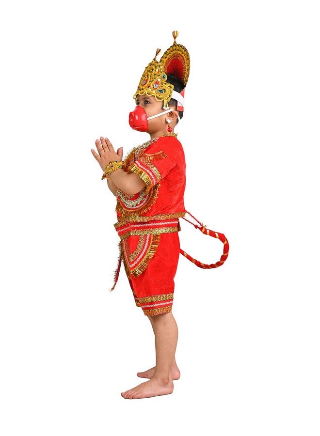 بوك ماي كوستيوم زي تنكري لورد هانومان باجرانج من بالي، إله القرد الهندوسي، للأطفال والكبار | بدون جاد، من عمر ٣ إلى ٤ سنوات - Image 4