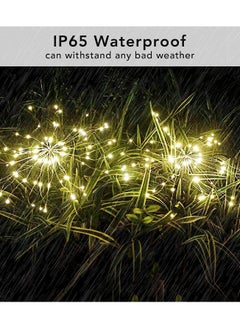 CityRiya-Long Solar Garden Lights Outdoor Decor 2 Pack Waterproof Solar Firework Lights 180 LED Fairy Lights Yard Planter Decorative Solar Powered String Light, Solar Lights for Garden, Wedding, Party  - Image 4